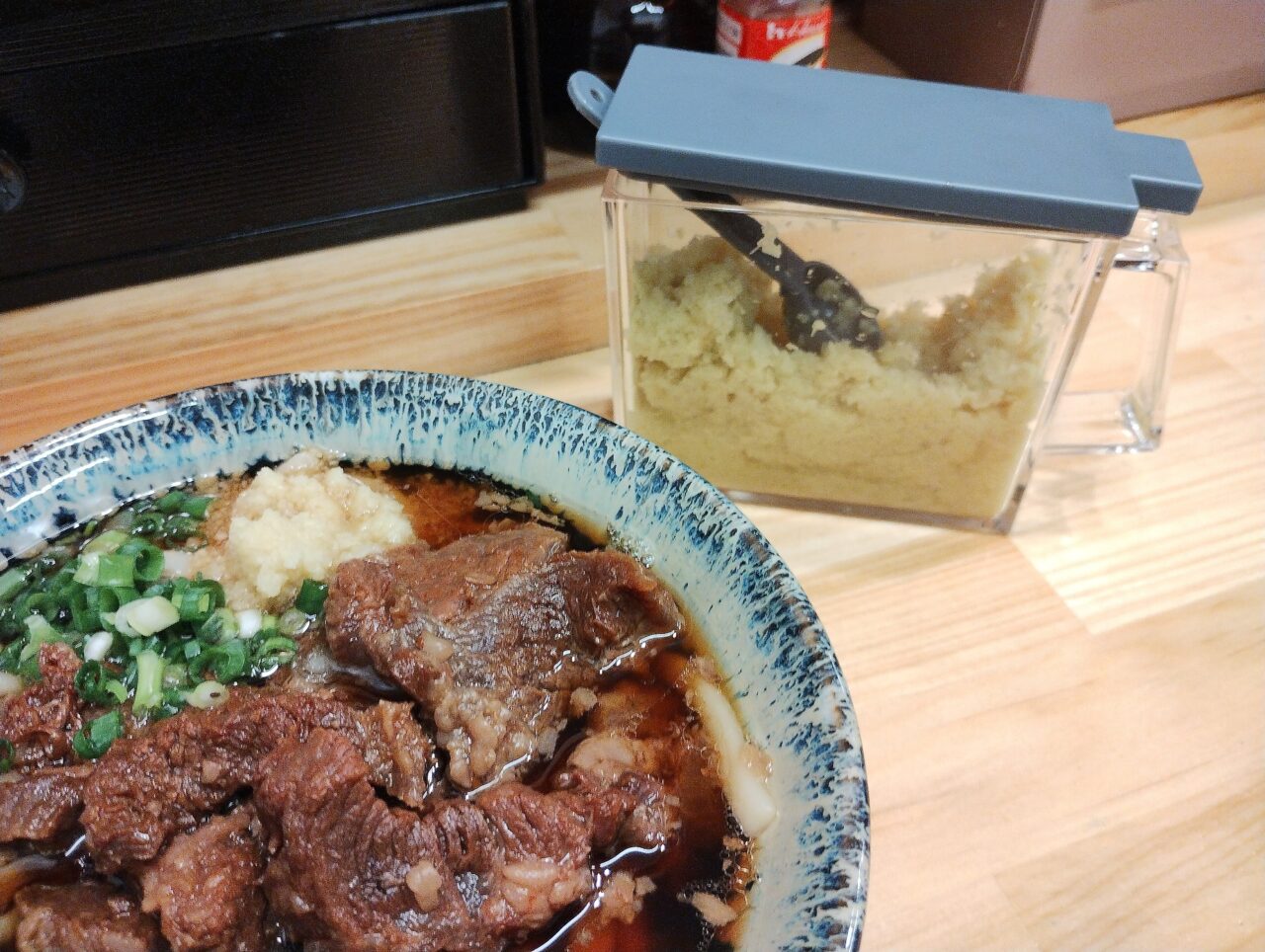 ショウガと肉うどん