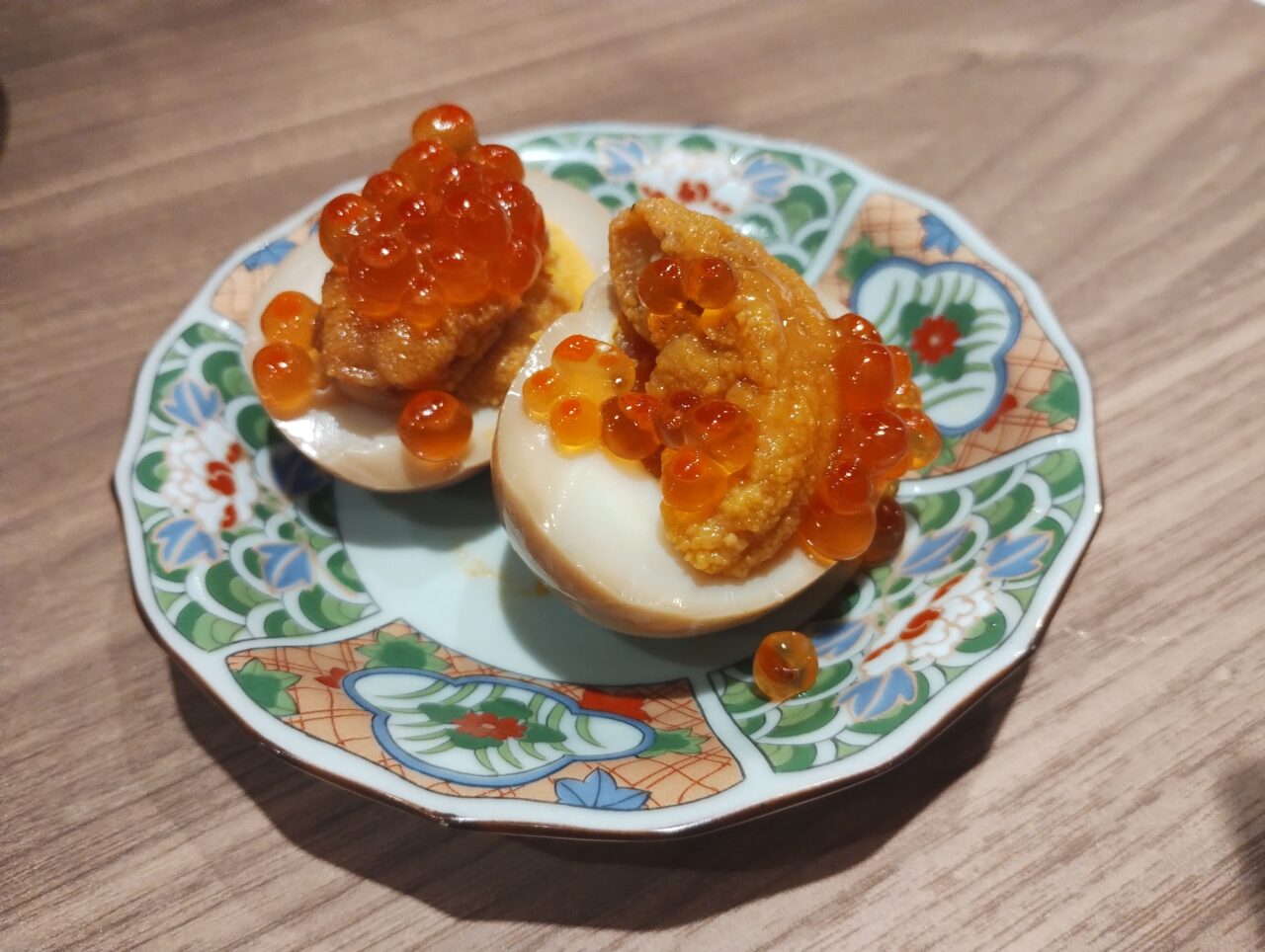 ウニいくらのっけ茹で卵