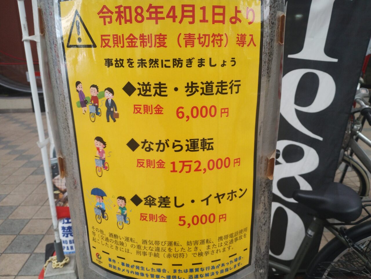 電柱に掲示されている違反例